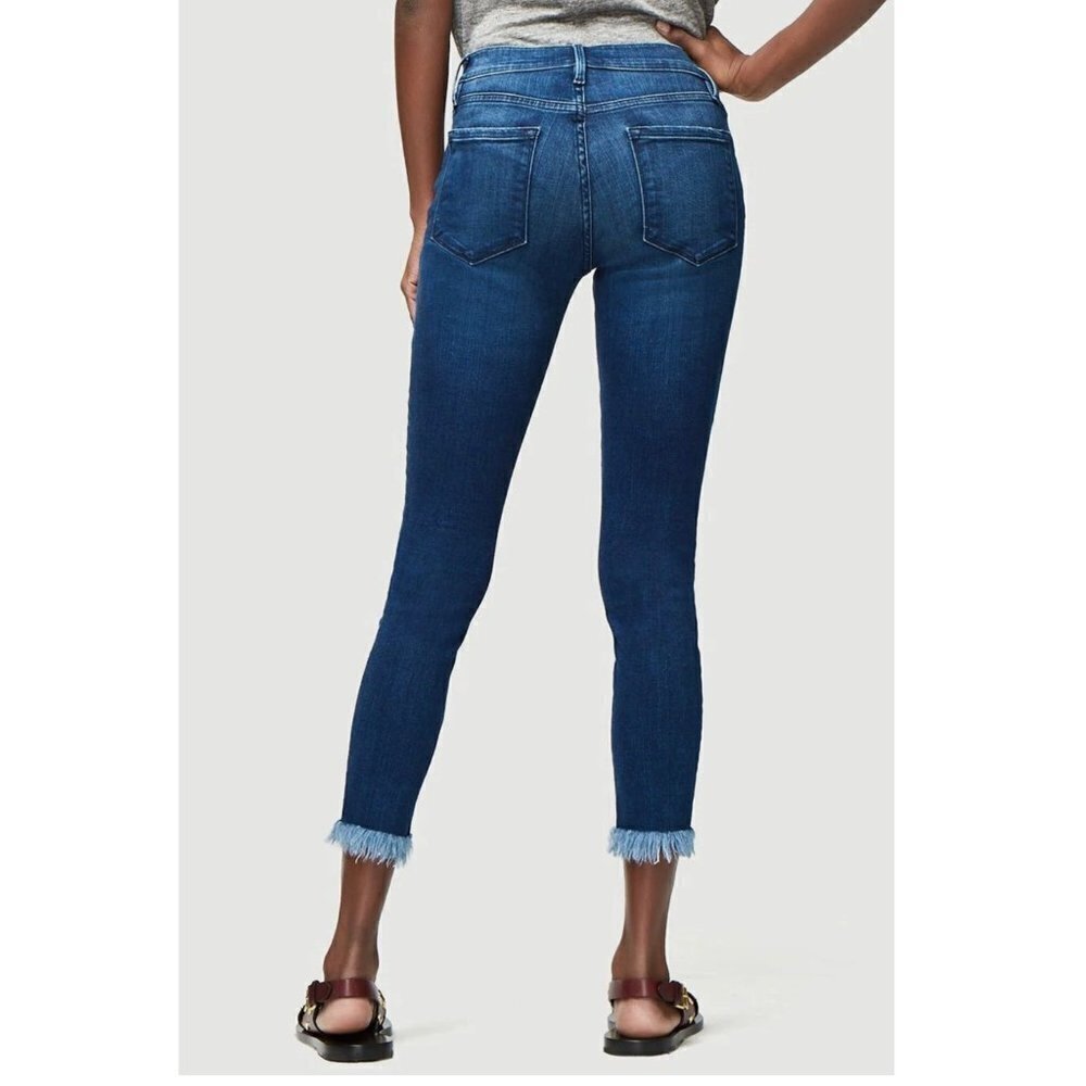 Frame Denim Le Skinny de Jeanne Crop Jeans Shredded Hem Size 26 - Picture 10 of 10